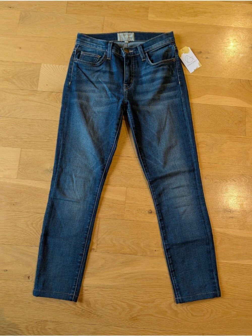 Current/Elliott Medium Wash The Highwaist Stiletto Skinny Blue Jeans, Size 25